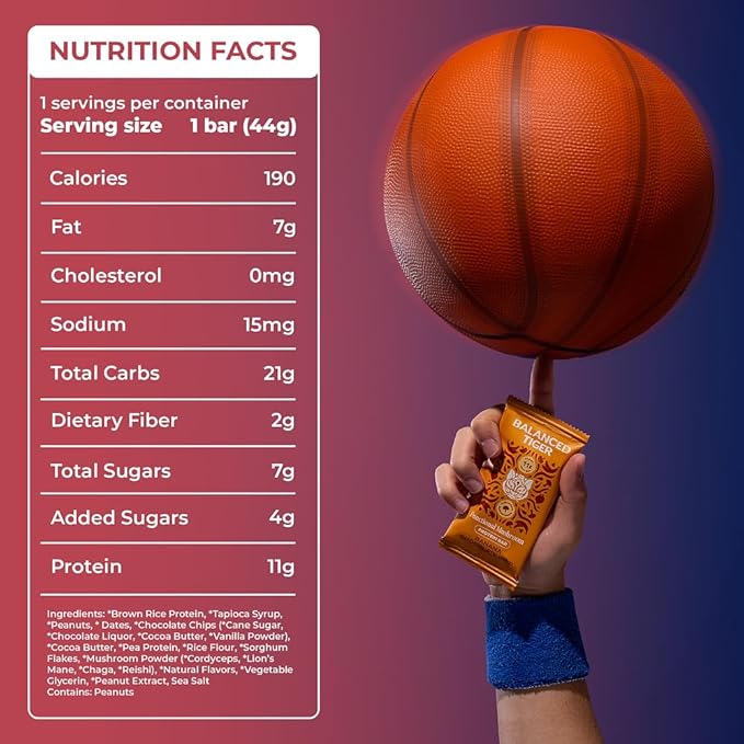 Functional Mushroom Vegan Protein Bars | Made in USA | Full Dose (1500mg) Lions Mane Chaga Reishi &amp Cordyceps Bars | Plant Protein Bars w/Adaptogens &amp Superfoods | Peanut Butter Chocolate Fl