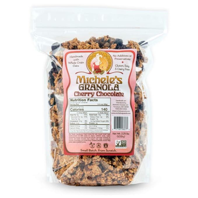 Michele's Granola Cherry Chocolate Handmade Whole Grain Gluten-Free &amp Non-GMO 36oz Resealable Bag