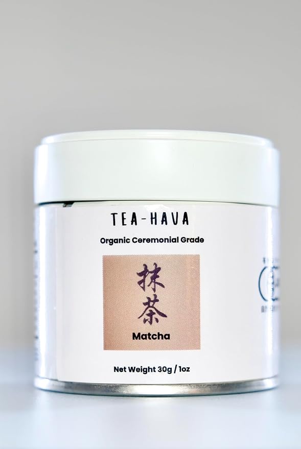TEA-HAVA: CERTIFIED JAPANESE ORGANIC Matcha Superior Ceremonial Blend – Authentic Japanese First Harvest Ceremonial Grade AA (100% Organic) Matcha Green Tea Powder from Uji Kyoto (30g / 1.06 oz)