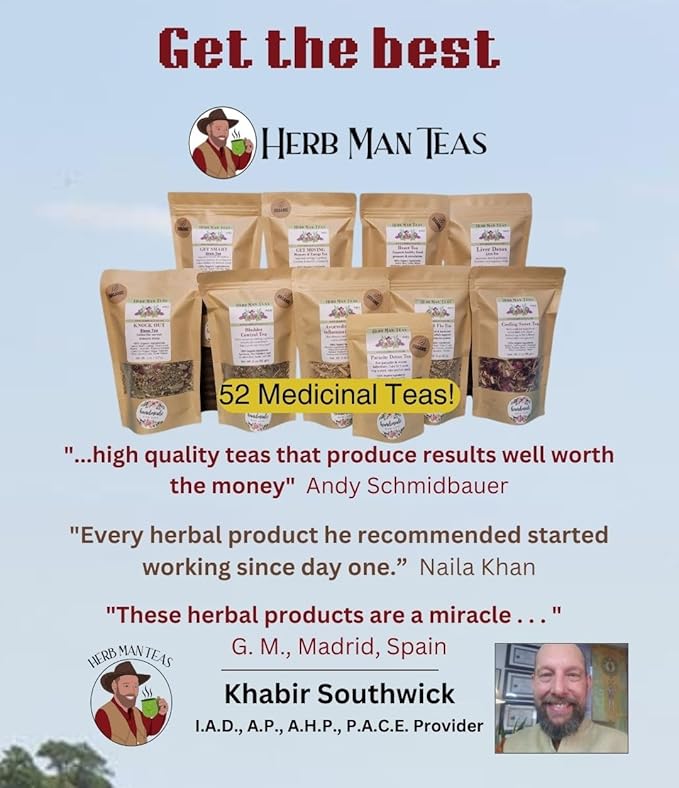 FIBROID TEA — Organic Herbal Blend for Hormonal Balance &amp Uterine Tissue Health — by Master Herbalist Khabir Non-GMO No Additives