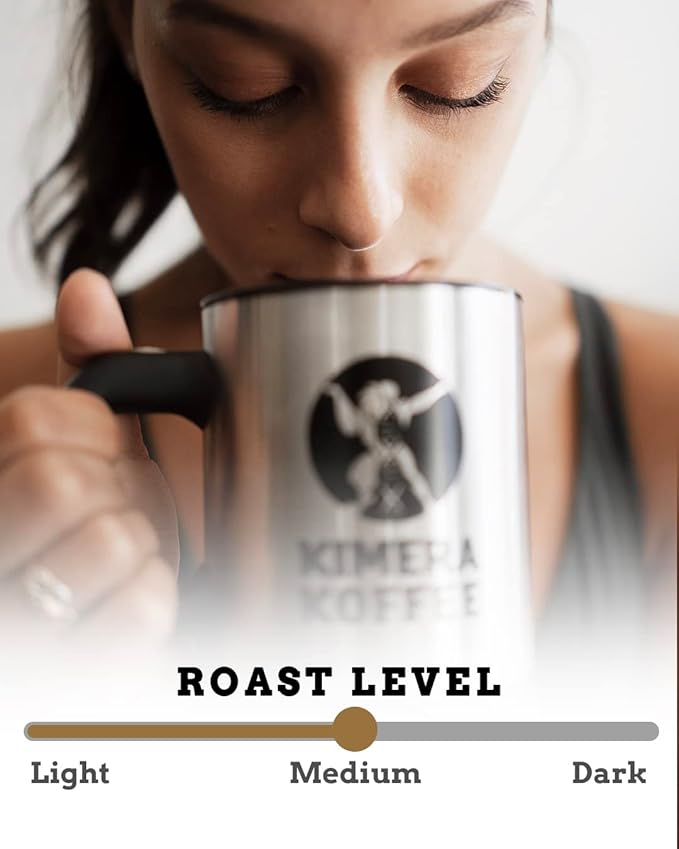 Kimera Koffee - Organic Medium Roast Ground Coffee|Power Blend | Infused with Alpha GPC and Vitamin D | Optimize Focus &amp Concentration | Boost Energy Level | Enhance Athletic Performance | 12oz