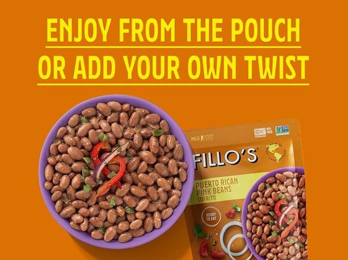 Fillo's Ready to Eat Variety Pack | Black Beans Lentils Pinto Beans Mayocoba Beans | Gluten-Free Preservative-Free Microwavable Meals Non-GMO Vegan Plant Protein 10 oz Pk of 6