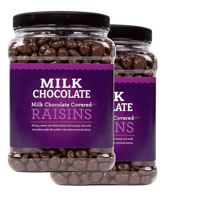 Milk Chocolate Covered Raisins Dried 50 oz Natural Made in USA (2 Pack)