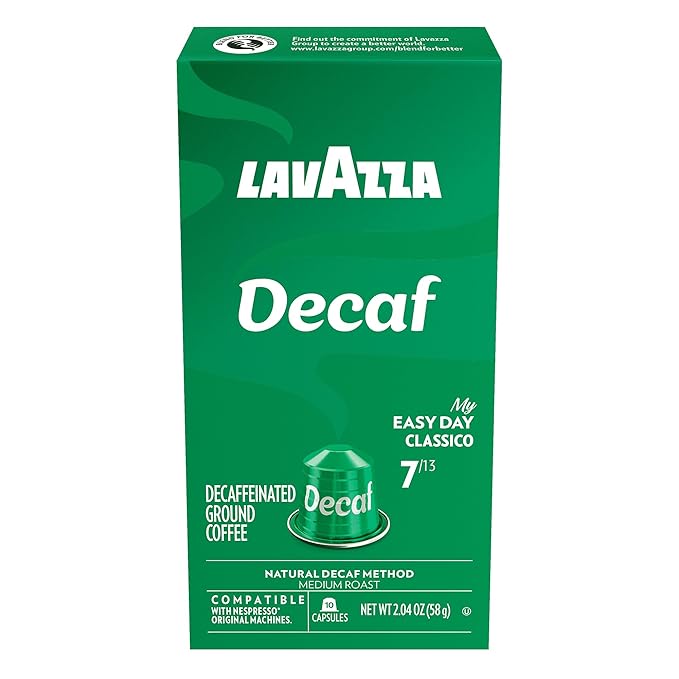 Lavazza Espresso Maestro Decaf (DEK) Aluminum Capsules Compatible with Nespresso* Original Machines Medium Espresso Roast Arabica and Robusta Blend (60 Capsules) - Packaging May Vary