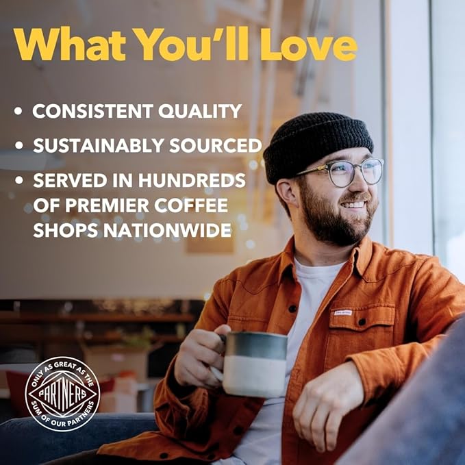 PARTNERS COFFEE ROASTERS - Whole Bean Coffee (Bedford - Espresso Medium Roast) 12oz - Fruity Complex Espresso - Whole Coffee Beans - Lab Tested for Mycotoxins &amp Heavy Metals - Hand Roasted in N