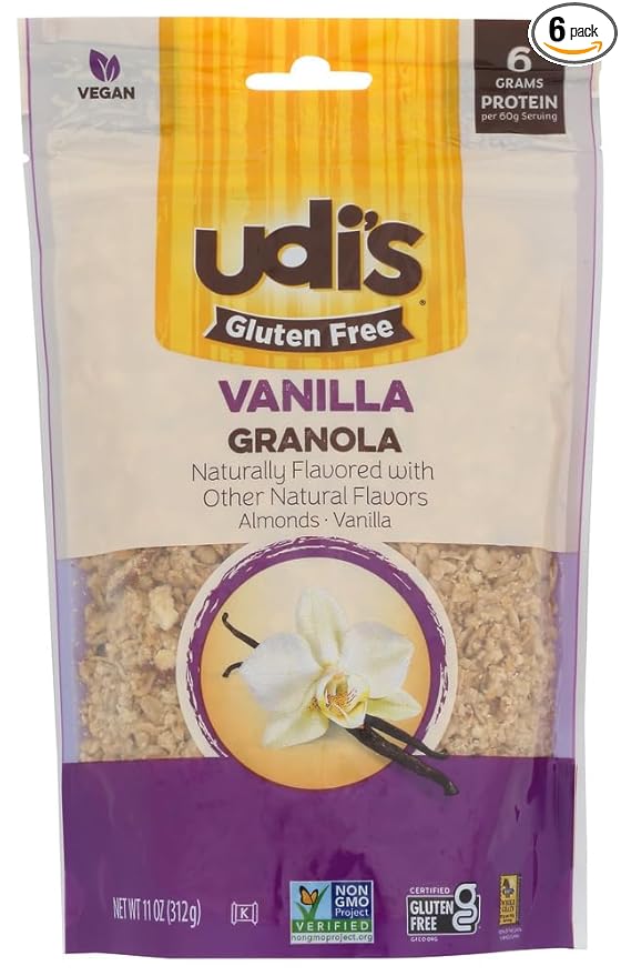 Udis Gluten Free Vanilla Granola 12 Ounce - 6 per case.