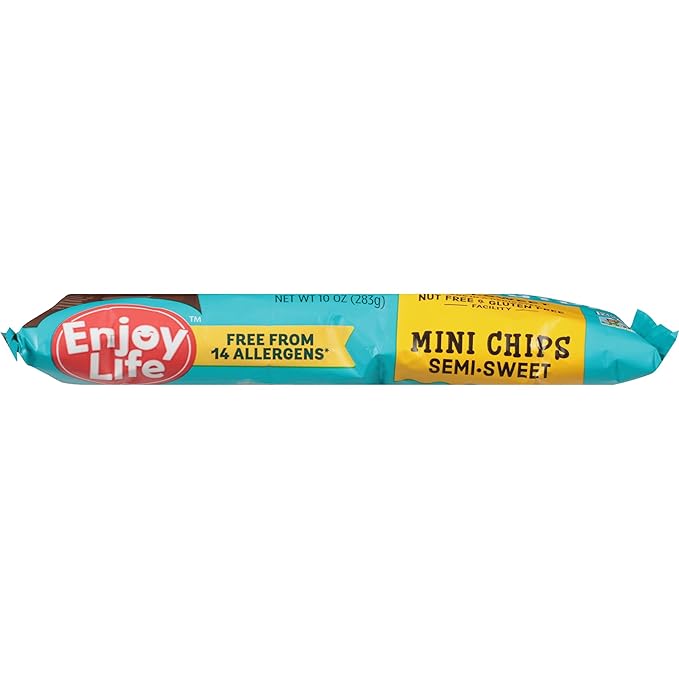 Enjoy Life Baking Chocolate Semi-Sweet Mini Chocolate Chips Gluten Free School Safe Non GMO Dairy Free Soy Free Vegan Nut Free Chocolate 12 Bags (10 oz) Bulk Chocolate