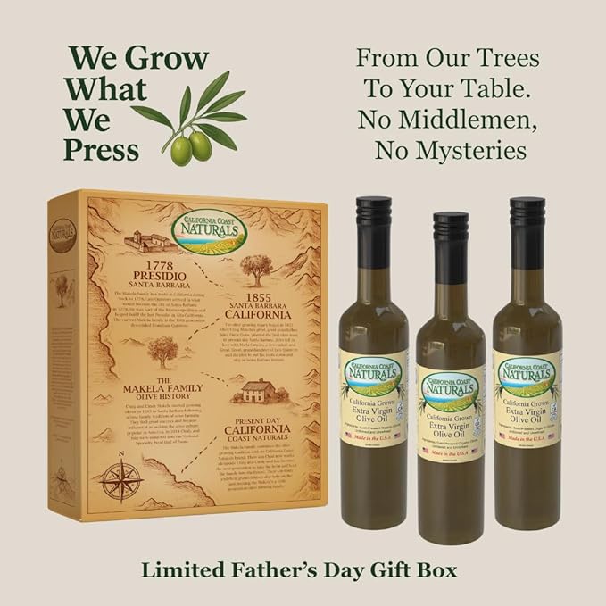 California Coast Naturals Limited Edition Olive Oil Set Extra Virgin Estate Grown Organic 500ml 3 Pack (1)