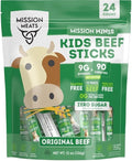 Mission Meats Kids Beef Sticks 100% Grass Fed Healthy Snacks for Kids Zero Sugar 9g Protein per Serving Gluten &amp Nut Free Individually Wrapped Mini 0.5oz (24ct Bag)