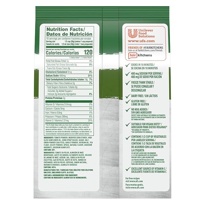Knorr Professional Soup du Jour Tomato Basil Bisque No Artificial Preservatives Colors or Flavors Just Add Water 16.9 oz Pack of 4