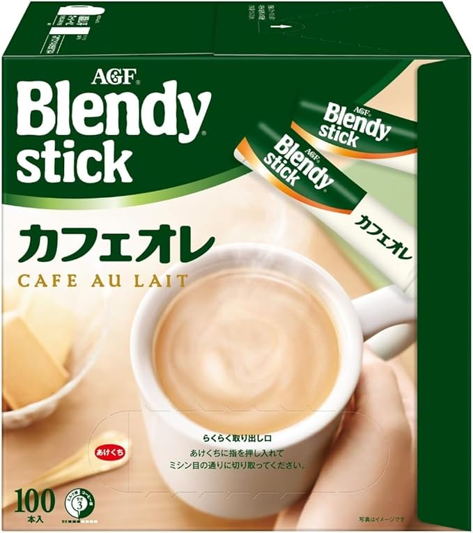 Japanese Instant Coffee – Blendy Stick Café au Lait 100 Sticks – Rich &amp Creamy Instant Coffee Mix – Easy to Prepare – Made in Japan