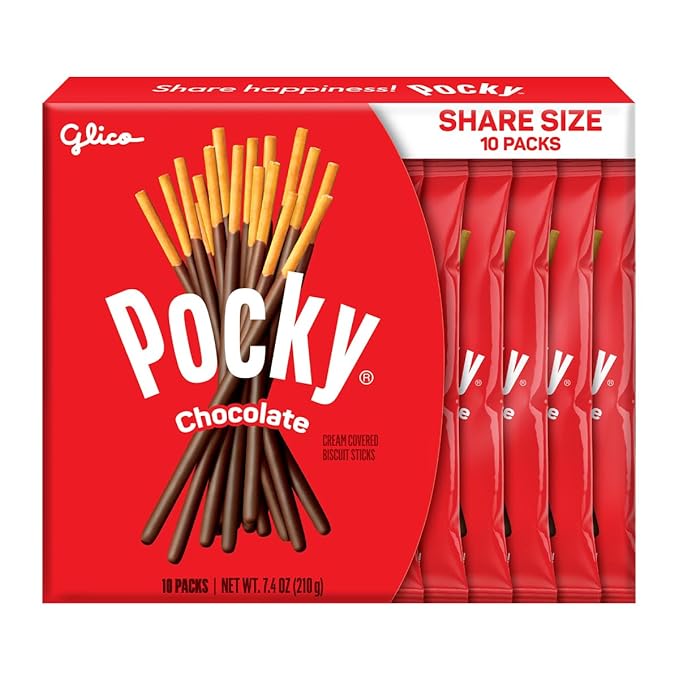Pocky Chocolate Biscuit Sticks Share Pack – 5 Box Bundle – Japanese Snack with Rich Chocolate Coating – Shareable On-the-Go Treat