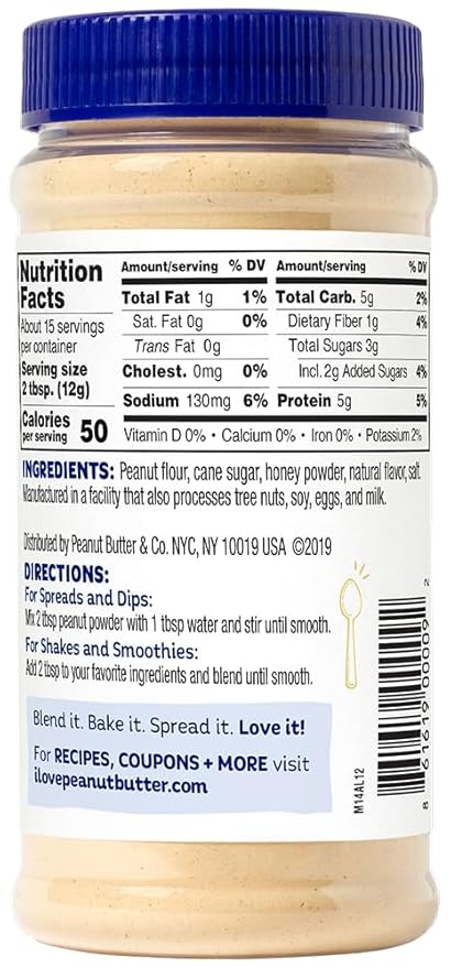 Peanut Butter &amp Co. Powdered Peanut Protein Gluten Free Honey 6.5 Ounce Jars 6 Count