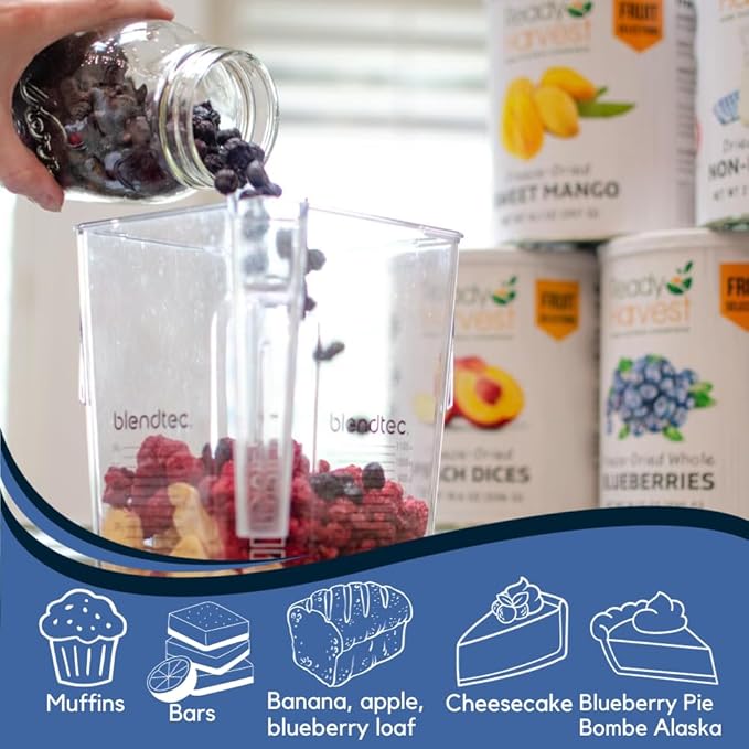 Ready Harvest Freeze-dried Blueberries Fruit Healthy Snacks Trail Mix Camping food School Snacks or Emergency Food Supply 30 Years | #10 Can