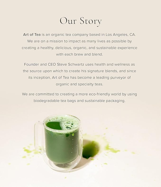 Art of Tea | Matcha Powder | Organic Japanese Ceremonial Matchasticks | 12 Count Single Serve Packets | Matcha Shaker Bottle Included