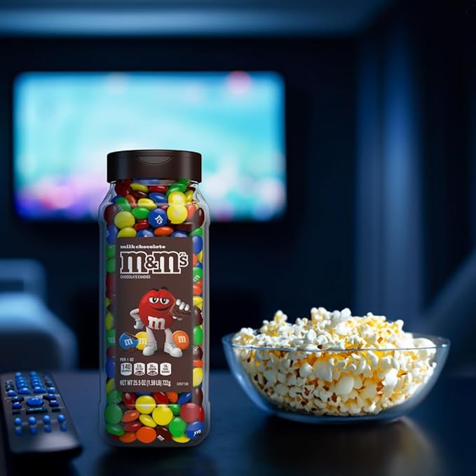 M&ampM's Milk Chocolate Bulk Candy in Resealable and Recyclable Jars Party Size Assorted Chocolate Candies Movie Night Snacks Candy Buffet 25.5 Oz Each2 Count (Pack of 5)