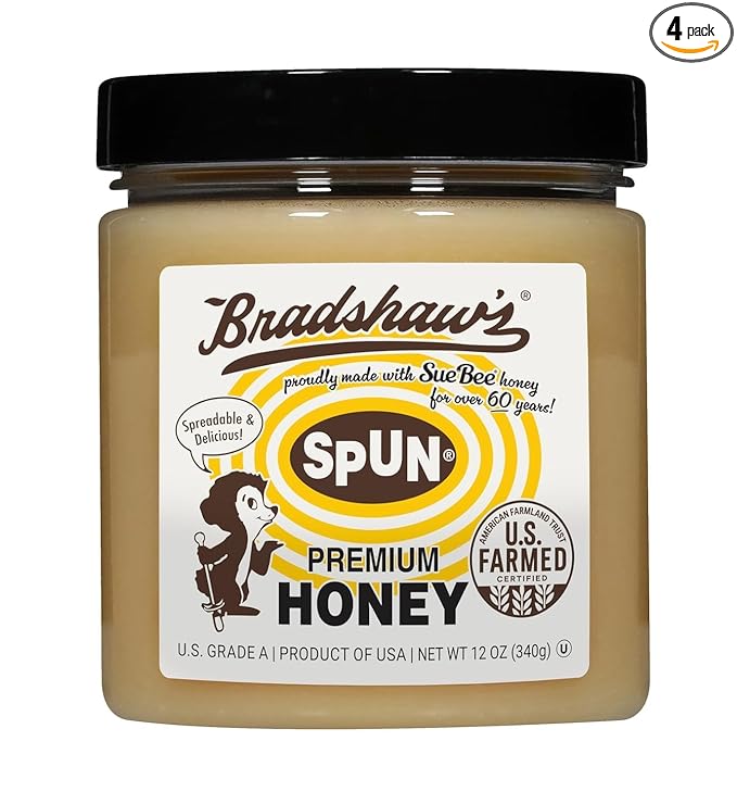 Bradshaw’s Spun Premium Honey 12 Ounce (Pack of 4)