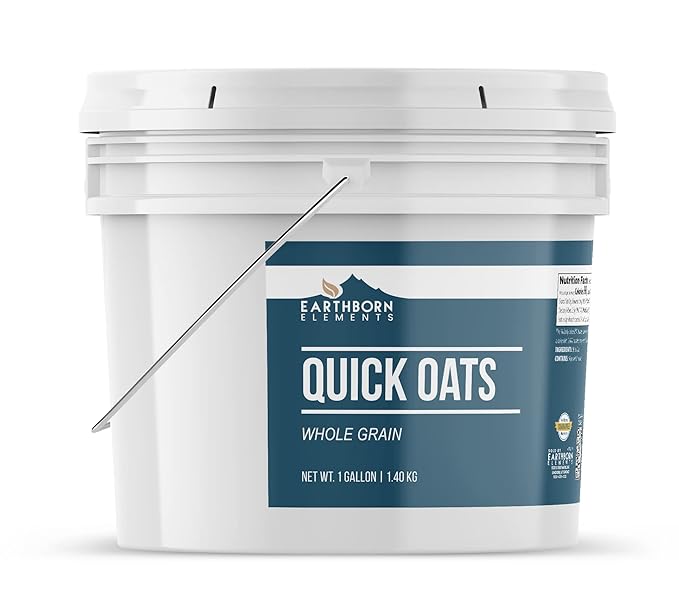 Earthborn Elements Oat Bundle 1 Gallon Bucket Each Steel Cut Oats Quick Oats and Rolled Oats