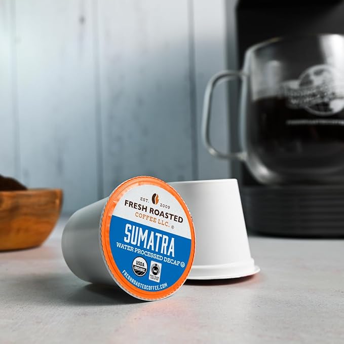 Fresh Roasted Coffee Organic Water-Processed Decaf Variety Pack | USDA Organic Kosher | K-Cup Compatible 96 Pods