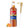 Torani Peach Syrup 1 Liter Bottle with Pump – Premium Drink Flavoring Made with Pure Cane Sugar &amp Natural Flavors for Lemonades Teas Cocktails Mocktails &amp Desserts – Sweet Juicy Peach Sweet