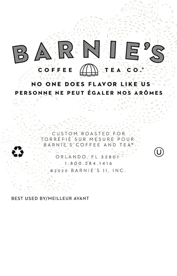 BARNIE'S COFFEE TEA CO. Single Serve K cups for Keurig Brewers Medium Roast Arabica Coffe Beans Decaf Santa's White Christmas 22 Count (Pack of 4)