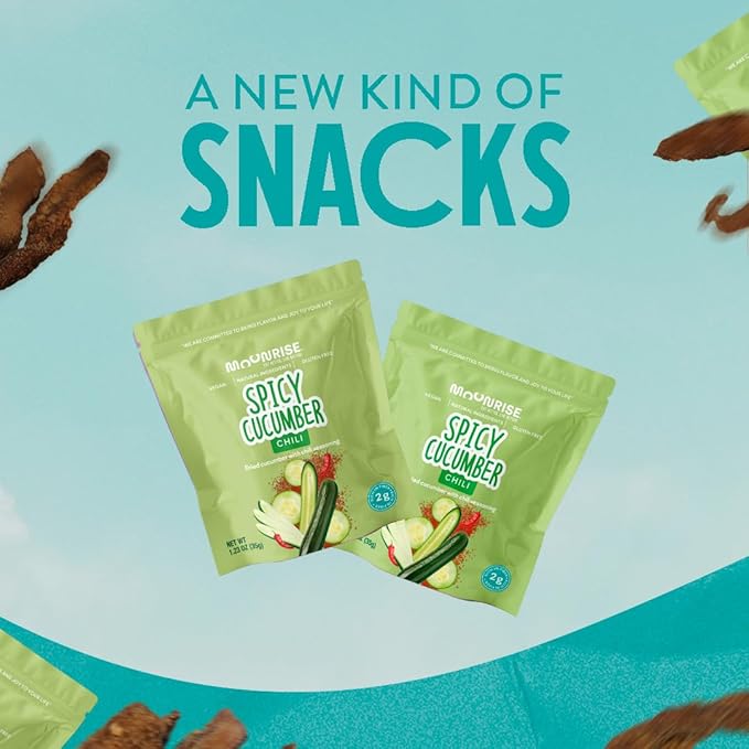 Moonrise Spicy Dried Cucumber | Chili-Lime Snack | Vegan | Gluten-Free | Low-Calorie | Only Natural Ingredients | (Pack of 6)