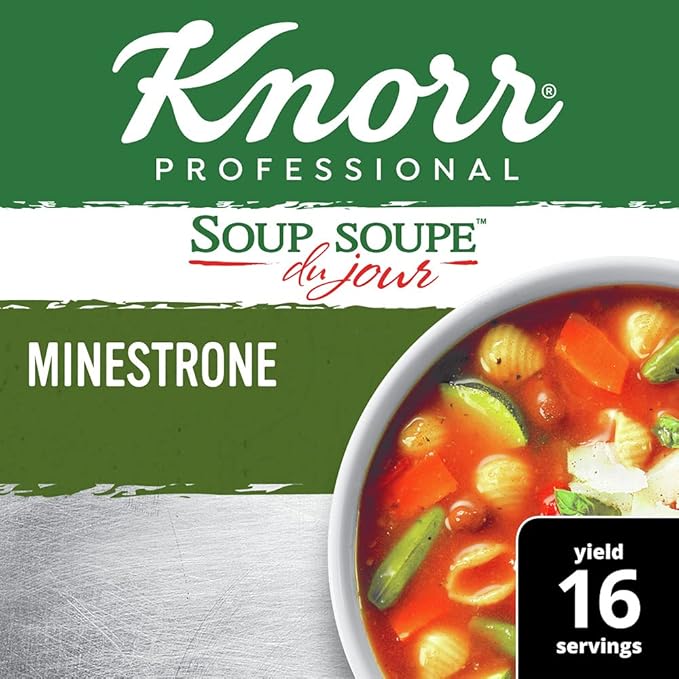 Knorr Professional Soup du Jour Minestrone Soup Mix Vegetarian 0g Trans Fat per Serving Just Add Water 14.9 oz Pack of 4