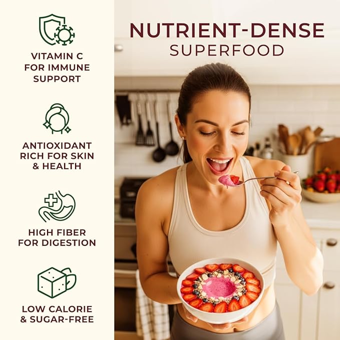 Organic Freeze Dried Strawberry Powder [1.1 Lb Bulk Size] - Great for Baking Milk Drinks Smoothies &amp Cakes - No Sugar Added Non GMO Gluten Free &amp Vegan Friendly