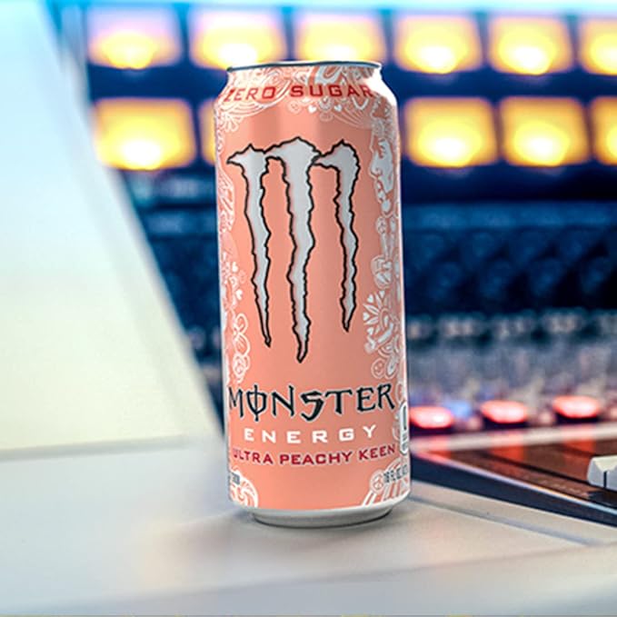 Monster Energy Ultra Peachy Keen Sugar Free Energy Drink 16 oz | Pack of 15