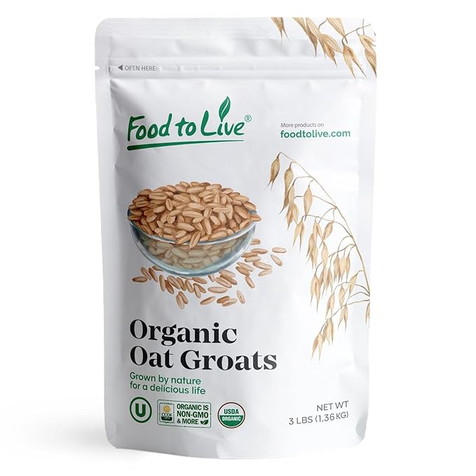 Food to Live Organic Steel Cut Oats 3 Pounds — 100% Whole Grain Irish Oats Non-GMO Cereal Non-Irradiated Vegan Bulk Product of the USA