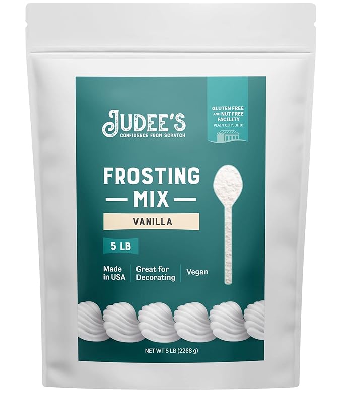 Judee's Vanilla Frosting Mix 5 lb - Great for Decorating Cookies and Cakes - Non-Dairy Alternative - Made in USA - Vegan and Non-GMO - Gluten-Free and Nut-Free