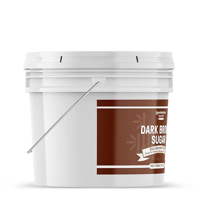Unpretentious Dark Brown Sugar Great for Baking Rich Caramel Flavor Sweetener (1 Gallon Bucket)