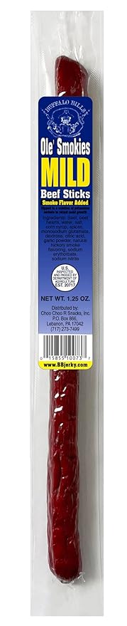 Buffalo Bills Mild Ole Smokies - 15 Wrapped Beef Sticks Per Tub