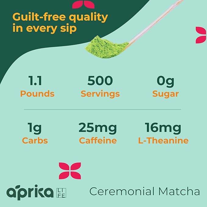 Authentic Japanese Ceremonial Grade Matcha Powder First Harvest Organic Ceremonial Matcha Green Tea Powder – 1.1lb oz/ 500g – No Sugar Added Matcha Ceremonial - by AprikaLife