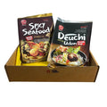 Bongojang Korean Noodle Soup Variety Pack Spicy Seafood and Deuchi Udon 2 Servings Each 98% Fat Free