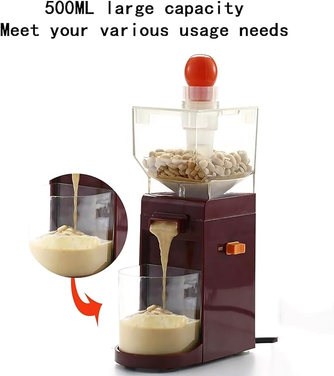 ERICAT Electric Peanut Butter Maker Small Peanut Butter Machine with Anti-Slip Base 500ml Large Capacity and 120W Strong Motor Power Stirring Hook Design and Removable Parts for Peanuts Cashews