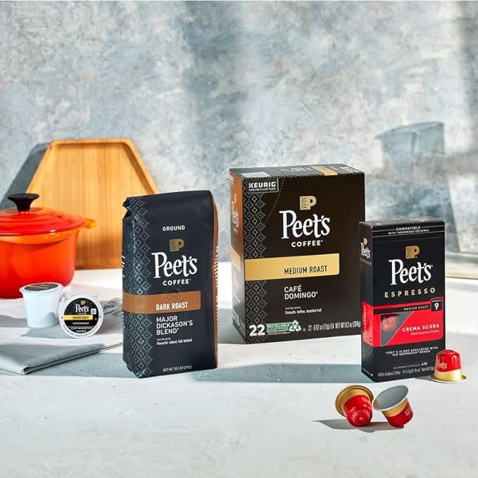 Peet's Coffee Dark Roast Keurig K-Cup Pods - Major Dickason's Blend 150 Count (2 Boxes of 75 Pods)