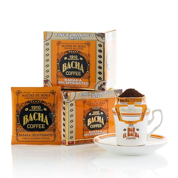 Bacha Coffee | Baraka Fine Flavoured Medium Roast 100% Arabica Specialty Coffee 12 Coffee Drip Bags Gift Box