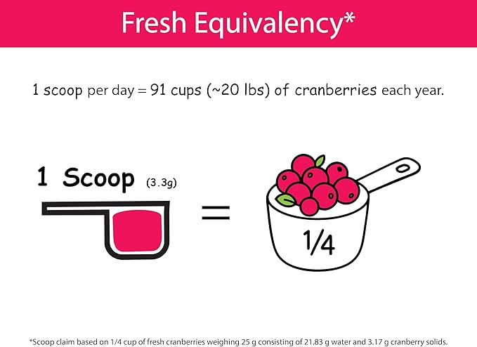 KOYAH - Organic Cranberry Powder: 30 Servings (1 Scoop = 1/4 Cup Fresh) Freeze-Dried Whole-Berry Powder 100% Pure - No Additives