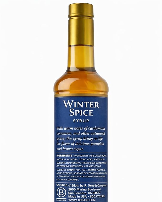 Torani Winter Spice Flavored Drink Syrup 25.4 fl oz (Pack of 4)