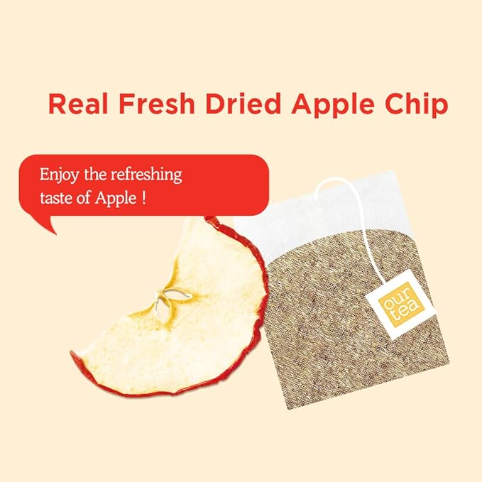 ROASTIQUE Apple Peach Oolong Tea with Real Dried Fruit – Premium Orgainc Tea Sweet Fruit Blend Hot or Iced Tea Zero Sugar &amp Zero Calories 8 Tea Bags