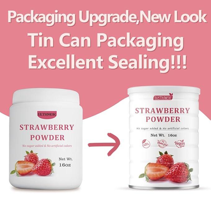 Premium Freeze Dried Strawberry Powder 1LB /453g 1 IngredientNo Sugar Added100% Natural Strawberry Powder for BakingNo Additives.