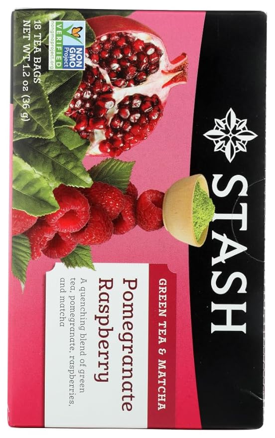 Stash Pomegranate Raspberry Green Tea With Matcha - 18 Tea Bags - Case Of 6