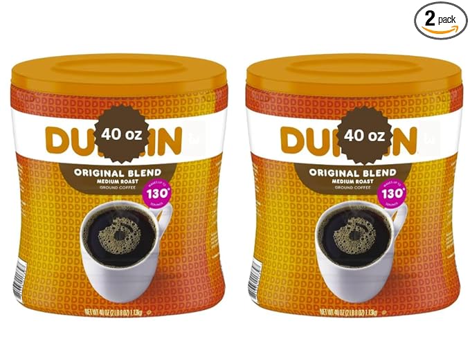 Dunkn. Donuts Original Ground Coffee 40 oz Makes up to 130 cups Pack of 2