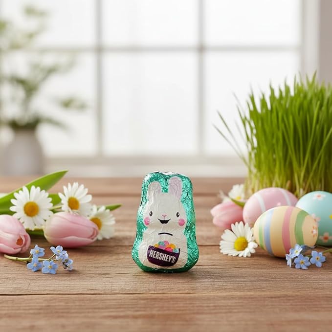Hershey Easter Bunny Candy Bulk - 95 Mini Milk Chocolate Easter Bunnies Individually Wrapped Chocolate Bulk - Easter Candy for Easter Baskets Egg Hunts &amp Party Favors - 2 Pounds