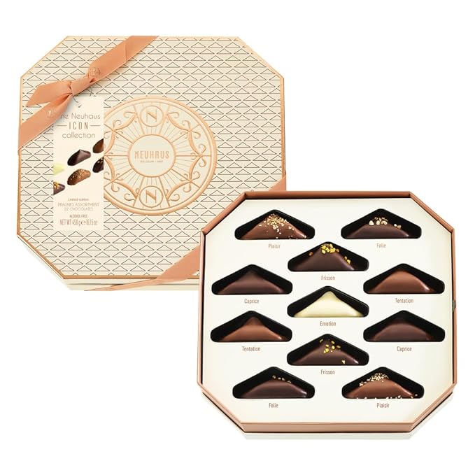 Neuhaus Belgian Chocolate Icon Collection Box – 22 Iconic Neuhaus Irresistibles Chocolates in Milk White and Dark Chocolate – Gourmet Chocolate Gift