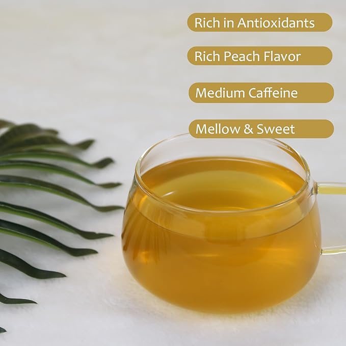 FullChea - Taiwan Peach Oolong Tea Loose Leaf - 8.8oz / 250g - Dongding High Mountain Blossom Tea - Gaoshan Ulong Green Tea - Blend with Natural Edible Rose Petals - Medium Caffeine
