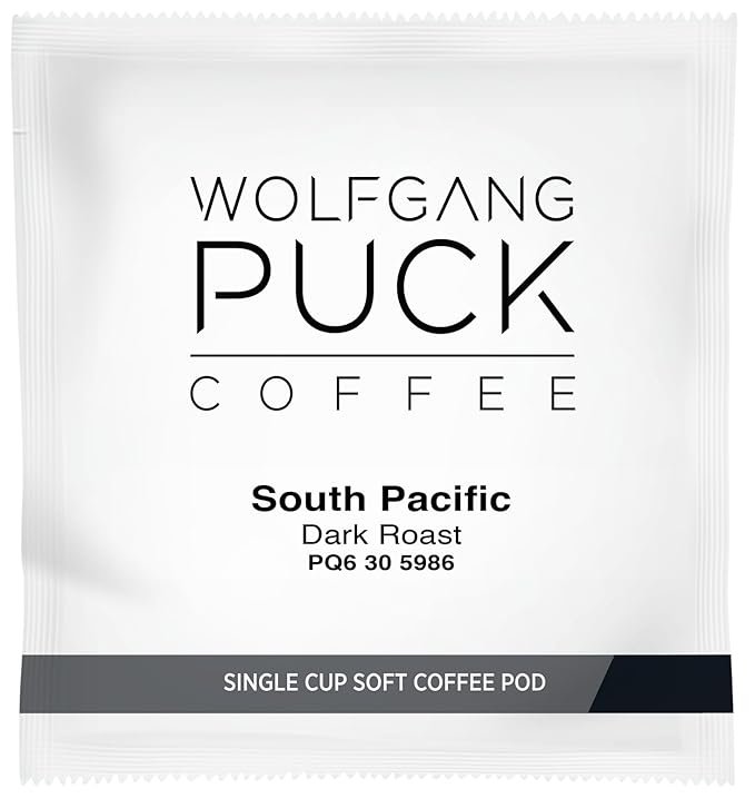 Wolfgang Puck Coffee Organic South Pacific Dark Fair Trade 9.5 Gram soft Pods 18 Count (Pack of 3)