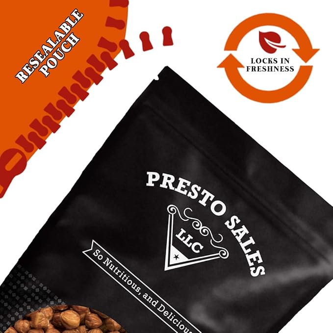 Presto Sales Large Shelled Hazelnuts Raw (AKA Filberts) 16 oz. | Non-GMO Natural Healthy Protein Snack | Keto/Paleo Friendly | Resealable 1 lb bag