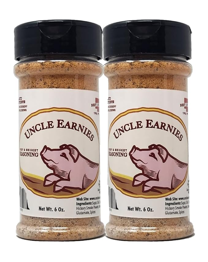 2 Pack of Barbecue Seasoning Uncle Earnies Bottles (6oz Beef Brisket)